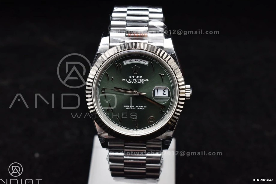 Steel SS President 722 904L V3 UrbanStyle Weight) 40 VR3255 Green DayDate Arabic JDF Dial on (Gain Bracelet 0718